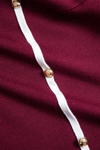 Uzun Kollu Düğmeli Cepli Örgü maksi Elbise