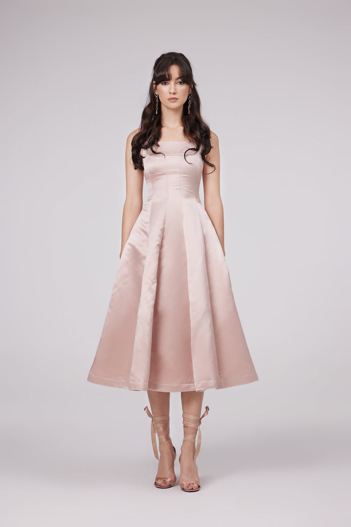 Coralie pile midi elbise