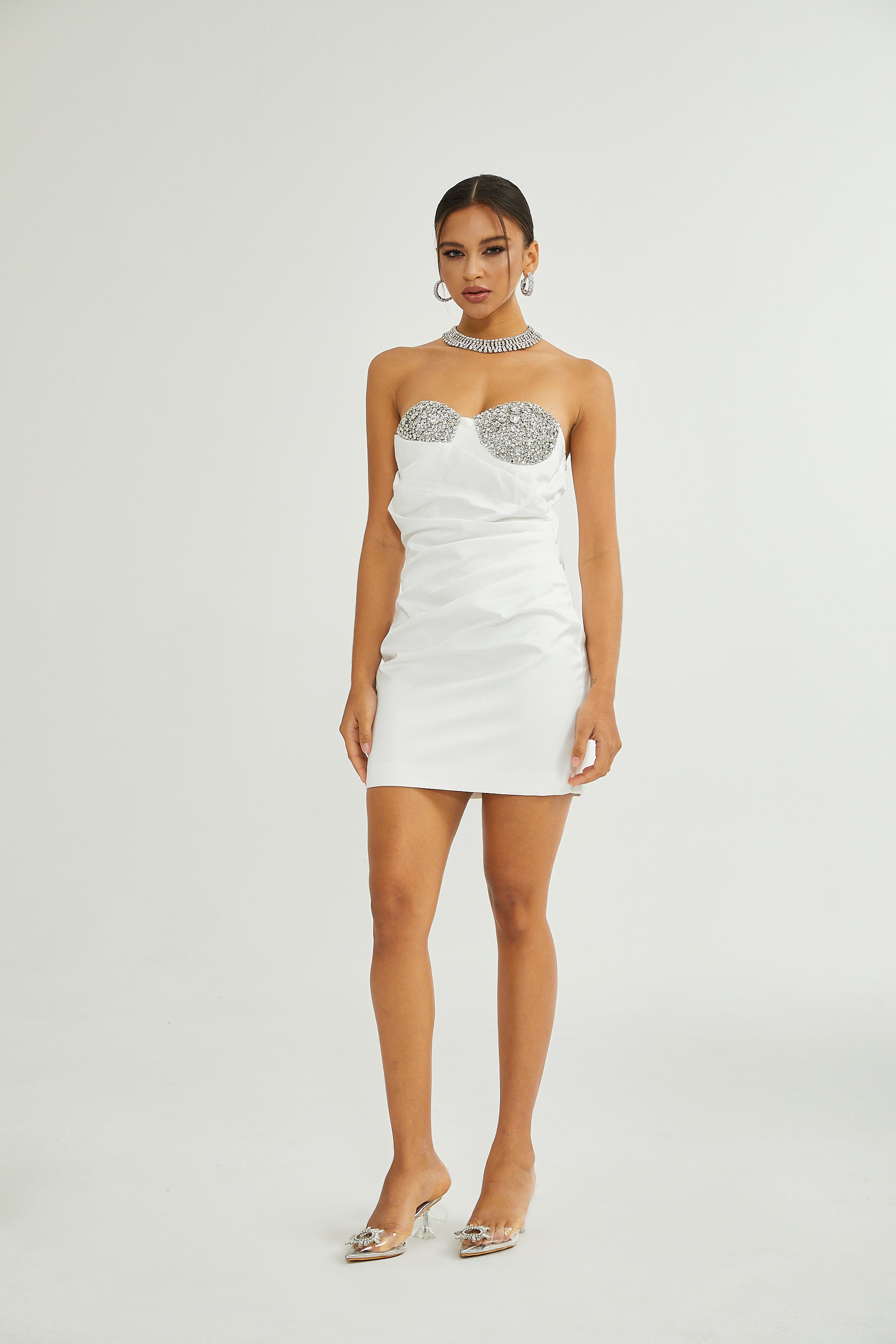 Emmeline kristal mini elbise