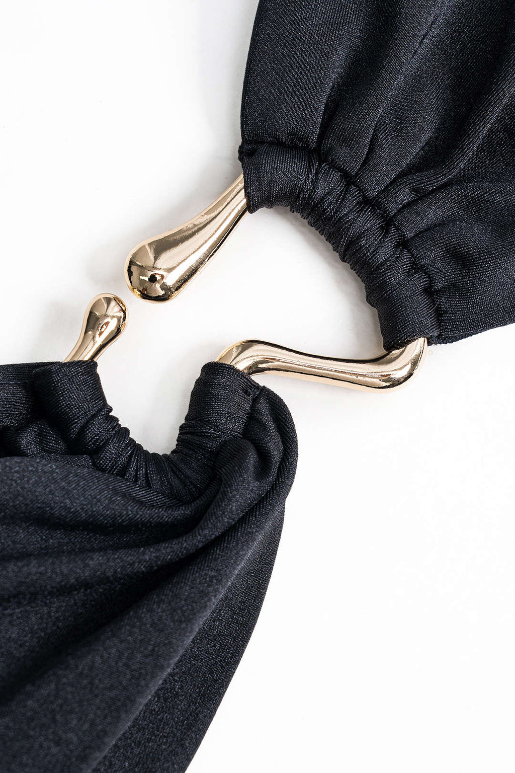 Metalik Büzgülü Bağlamalı Sırt Dekolteli Bikini Takımı