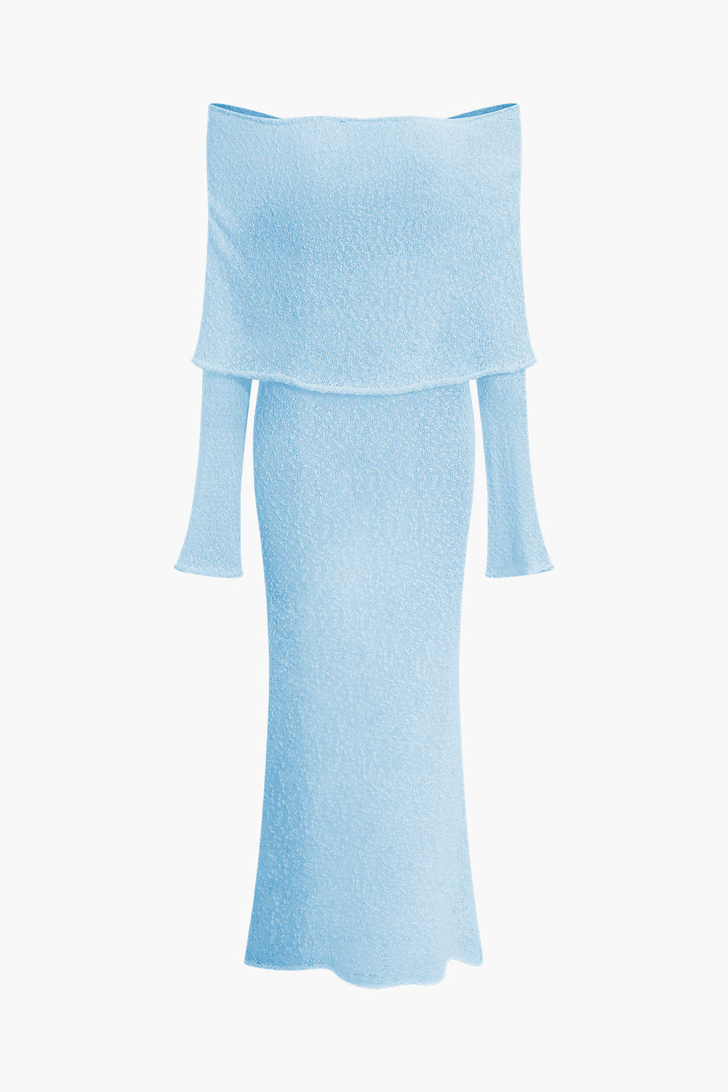 Düşük Omuz Açık Örgü maksi Elbise