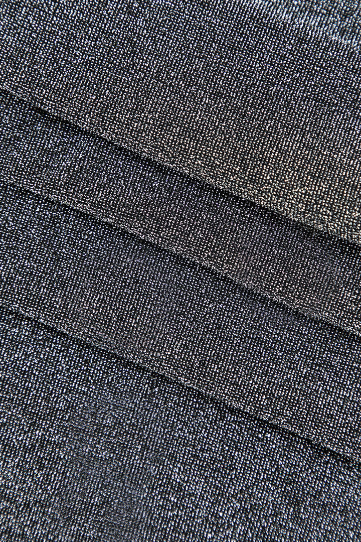 Simli Asimetrik Kesim Uzun Kollu maksi Elbise