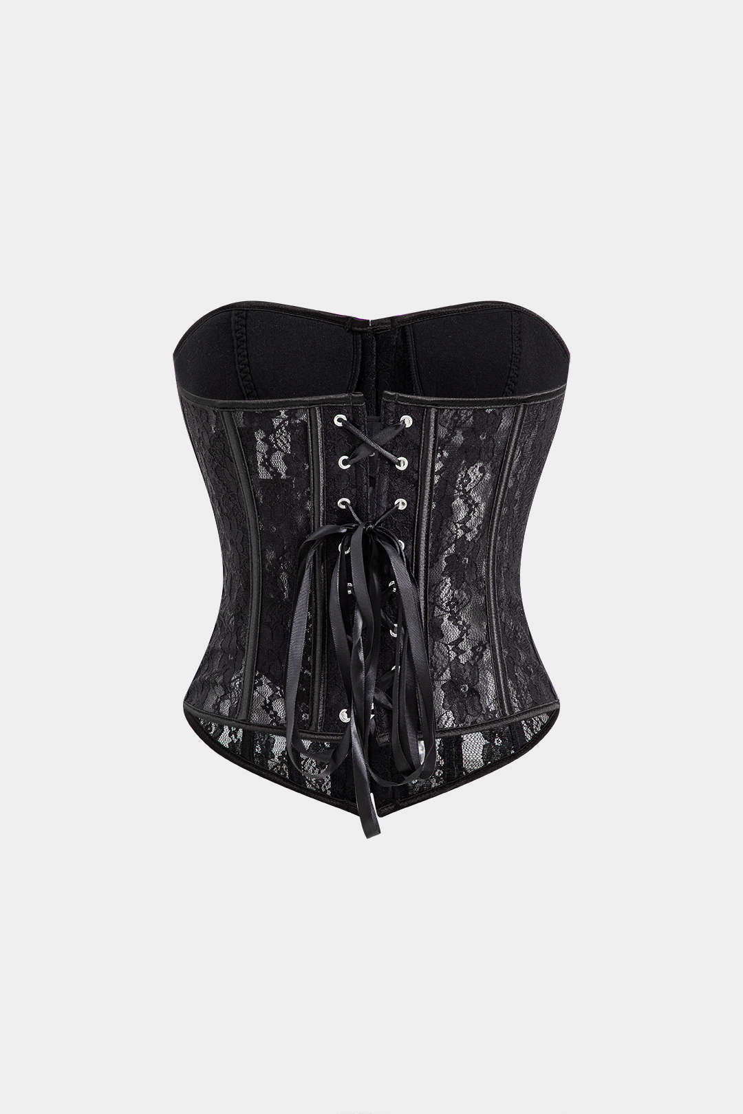 Lace Büstiyer Bağcıklı Tube Top ve Tanga Seti