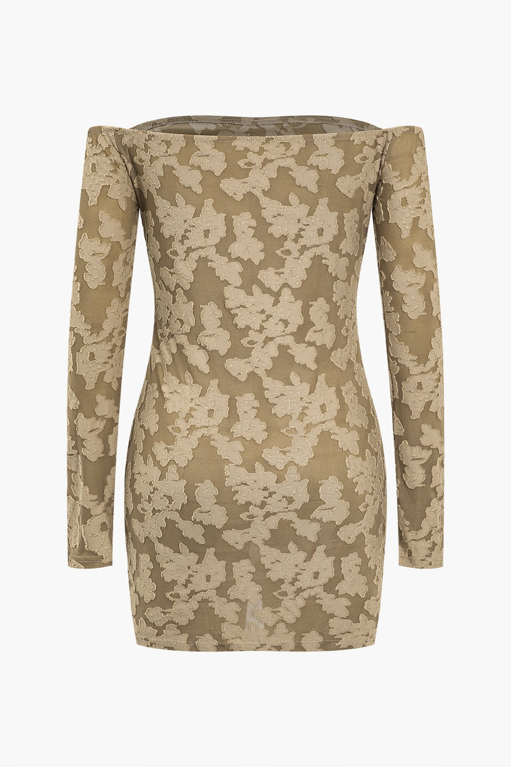 Omuzu Açık Fileli Mini Elbise