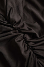 Düz Dantelli Balıkçı Yaka Yırtmaçlı maksi Elbise