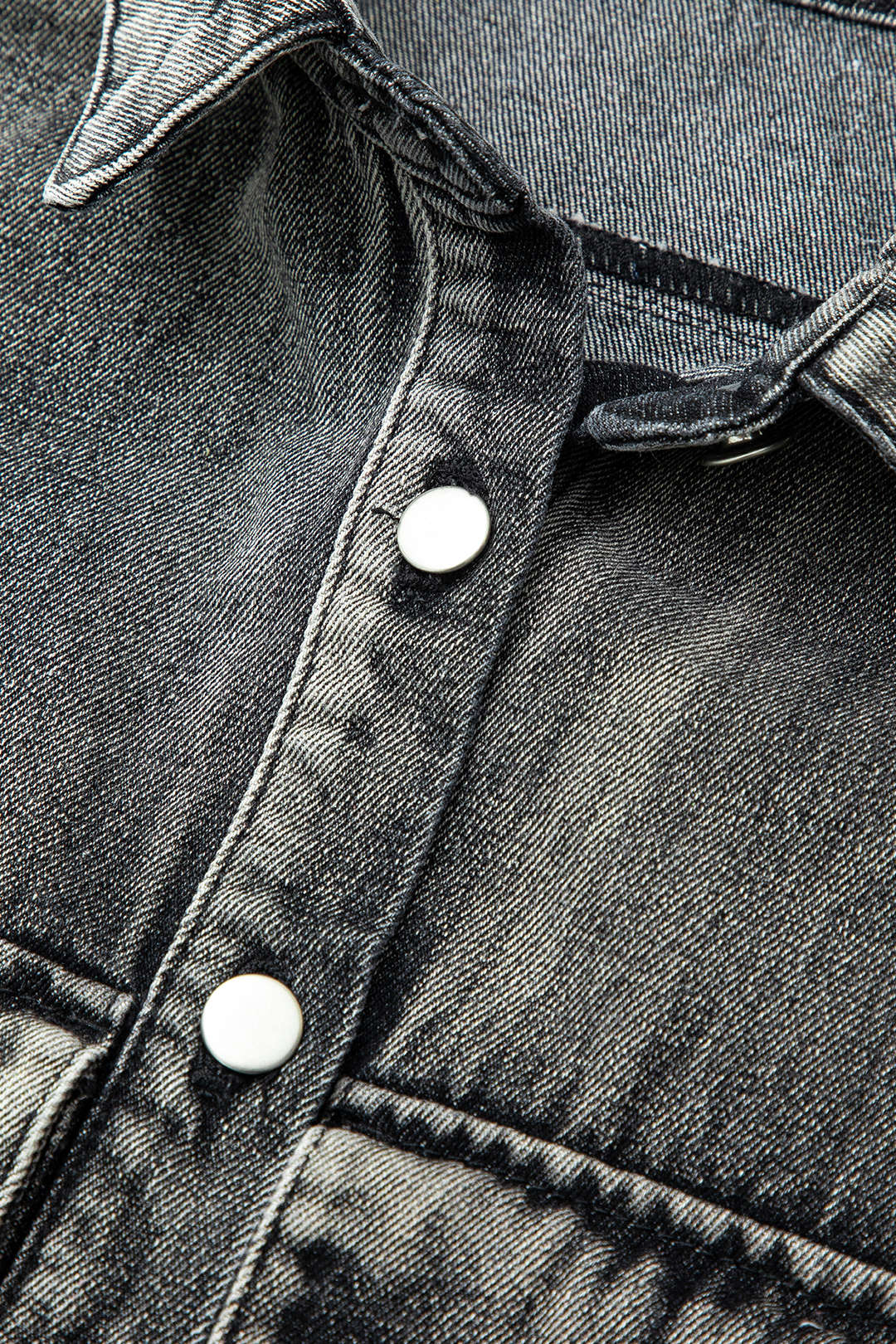 Asimetrik Düğmeli Kapaklı Cep Crop Denim Yelek