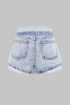 Denim Yüksek Bel Şort