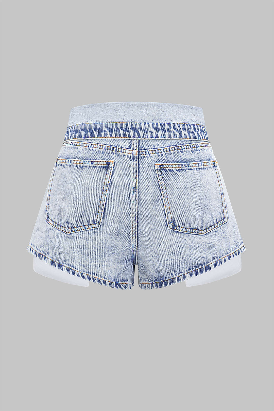 Denim Yüksek Bel Şort