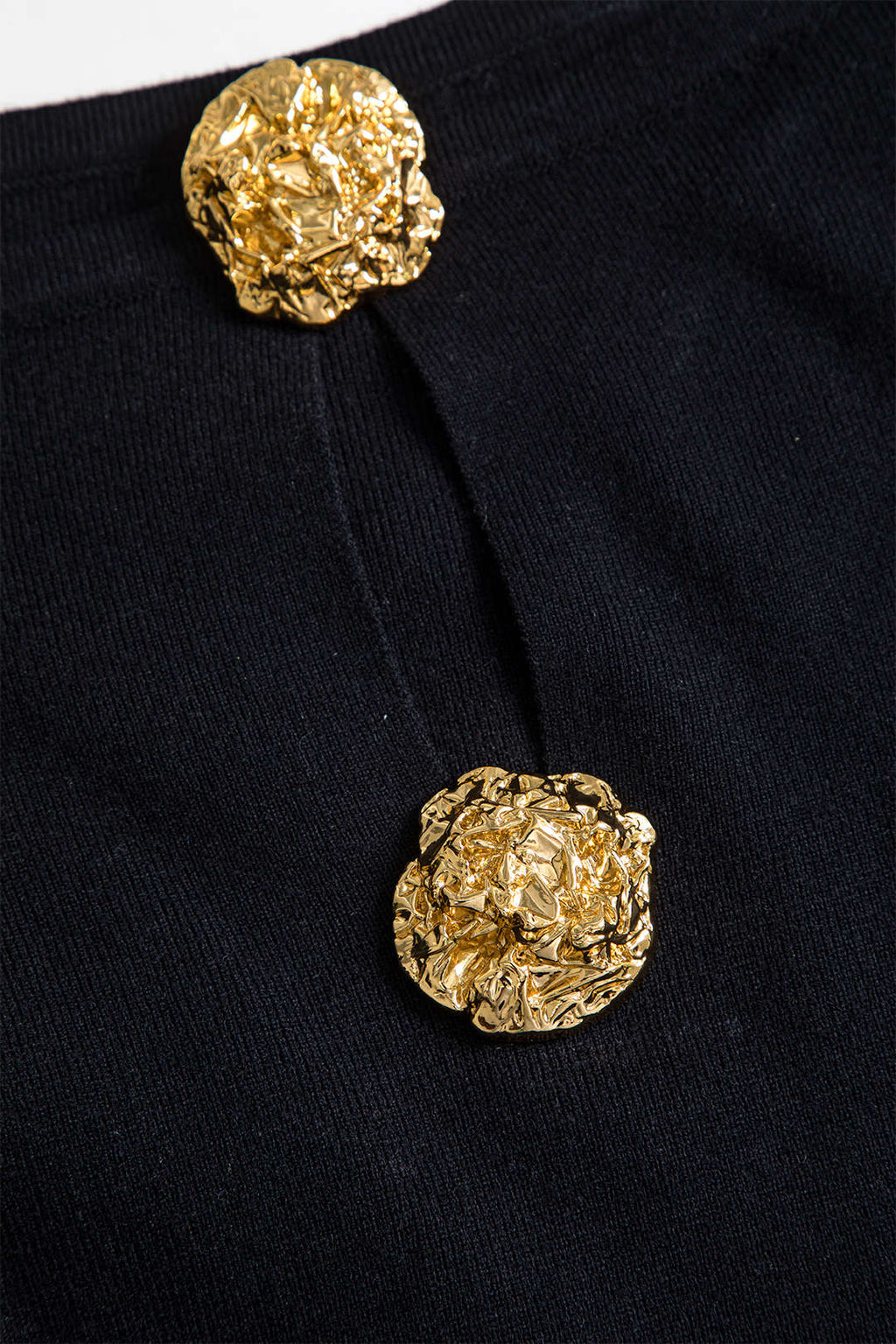 Katı Kapalı Omuz Düğmesi Yuvarlak Yaka Kesilmiş Mini Elbise