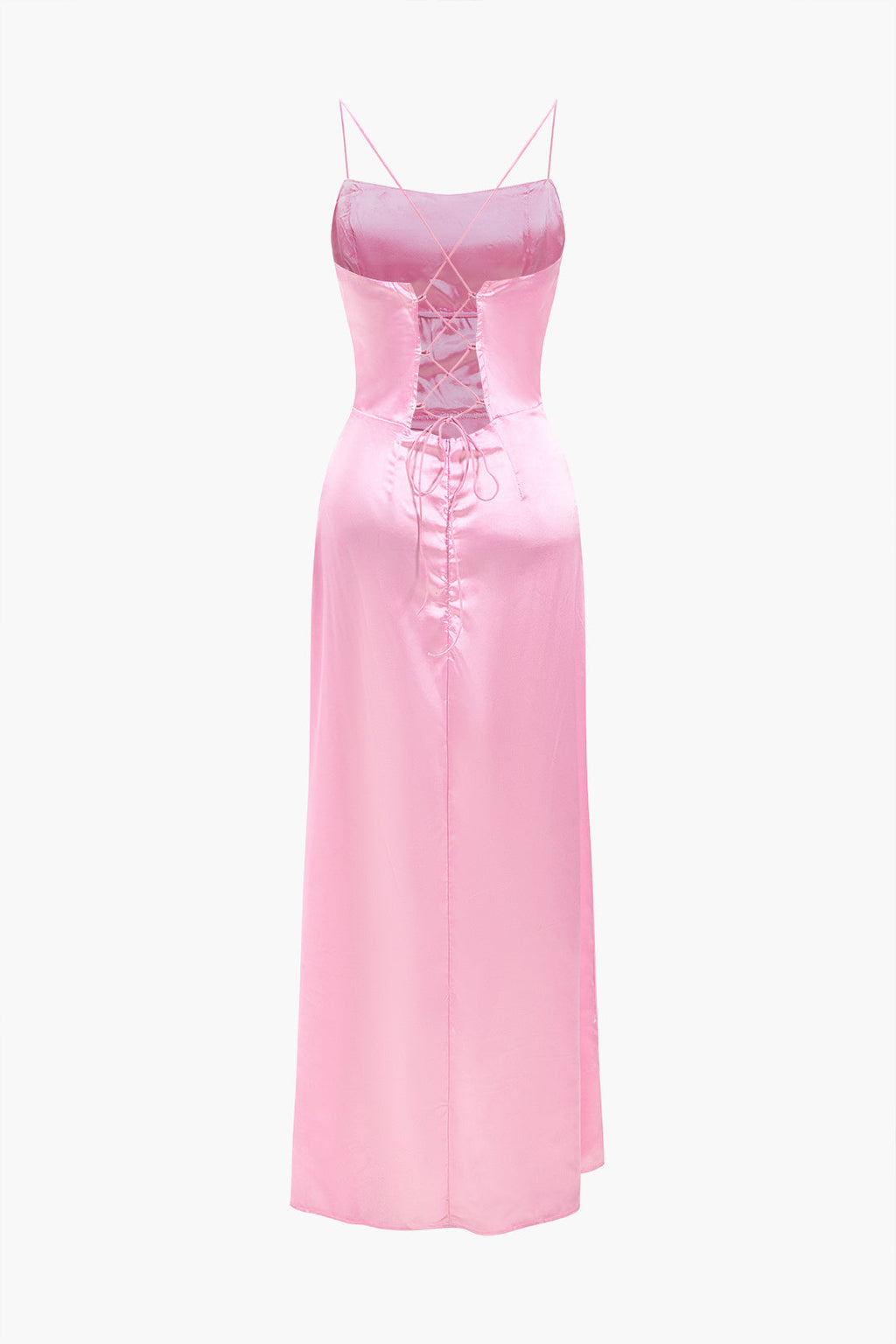 Korse Dekolteli Yüksek Yırtmaçlı maksi Elbise