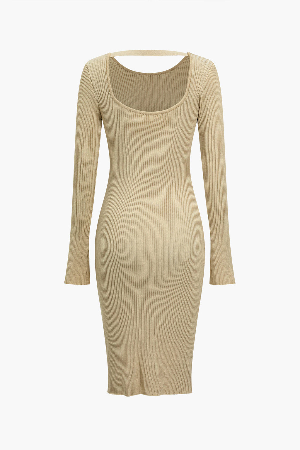 Düz Sırtı Açık Örgü Mini Elbise