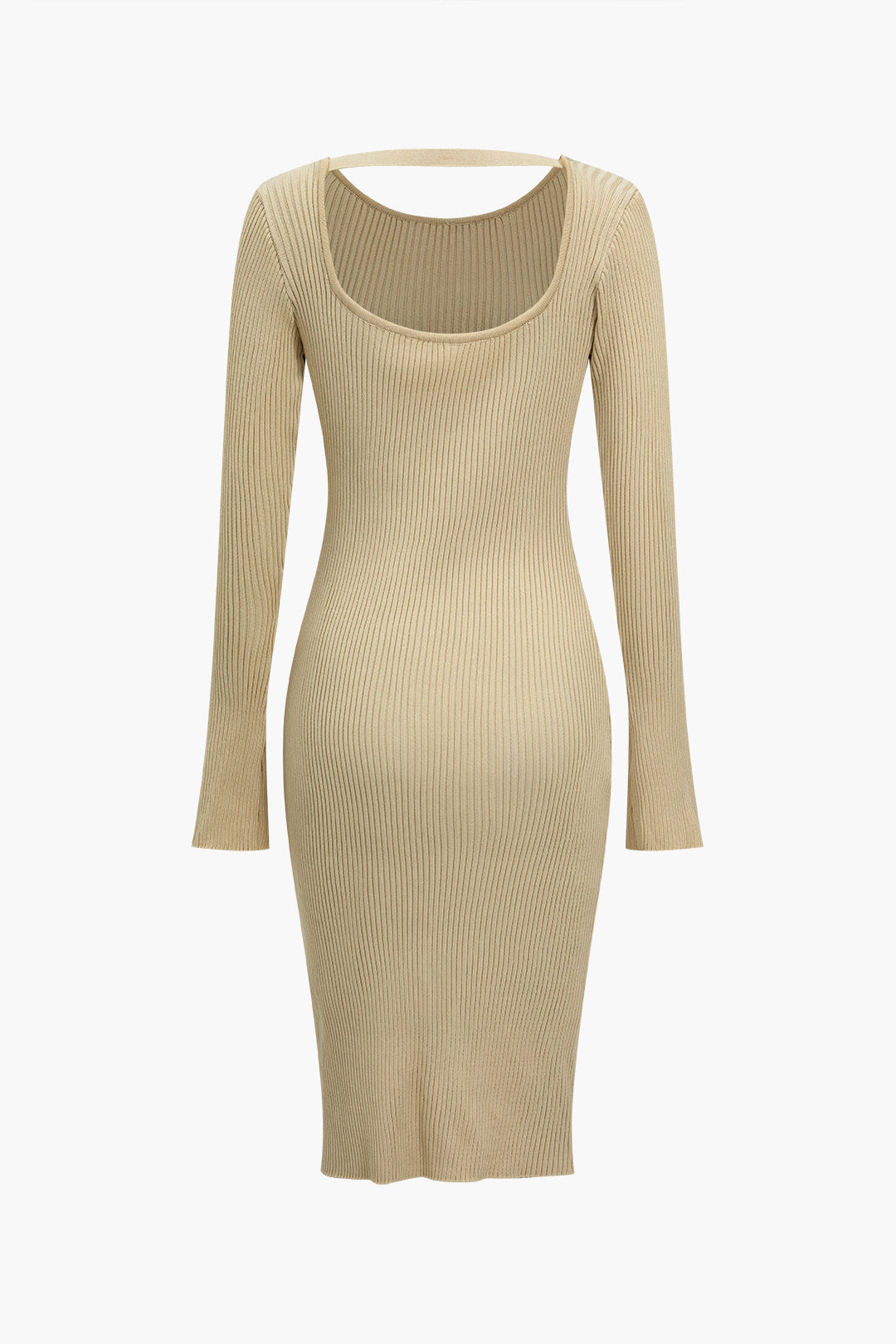 Düz Sırtı Açık Örgü Mini Elbise