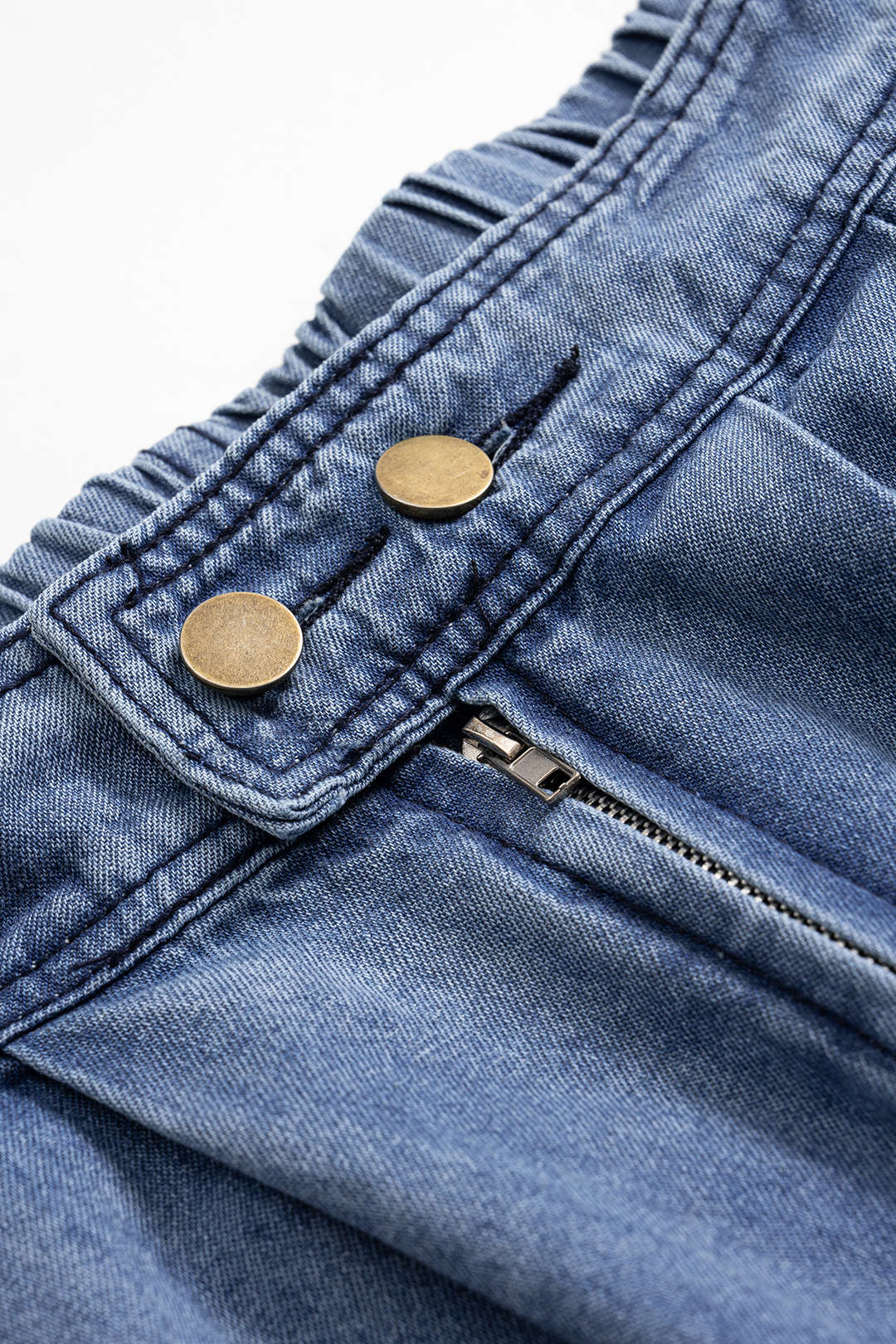 Yüksek bel lastikli Denim Barrel Kot