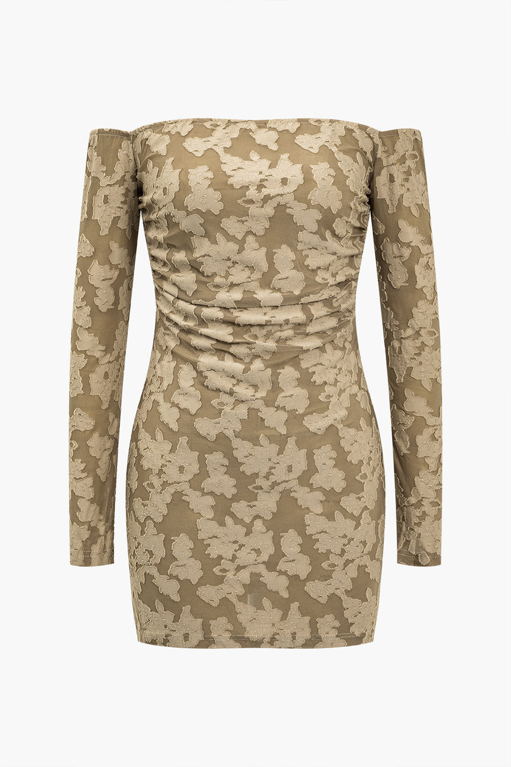 Omuzu Açık Fileli Mini Elbise