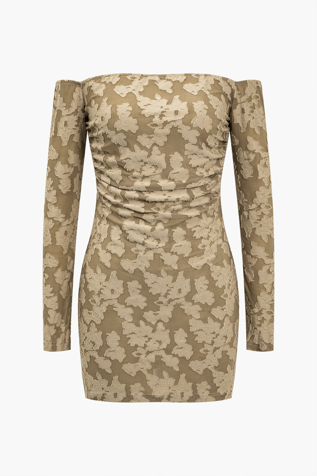 Omuzu Açık Fileli Mini Elbise