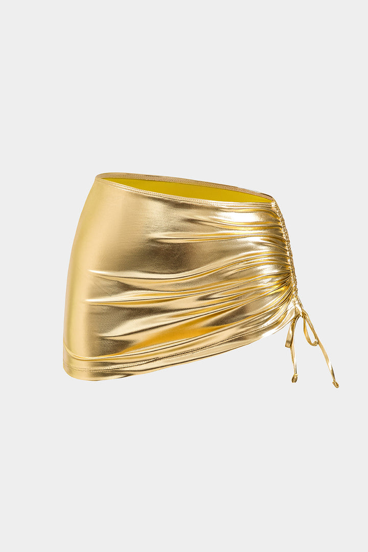 3D Çiçekli Bağlamalı Bikini ve Mayo Eteği Pareo Takım