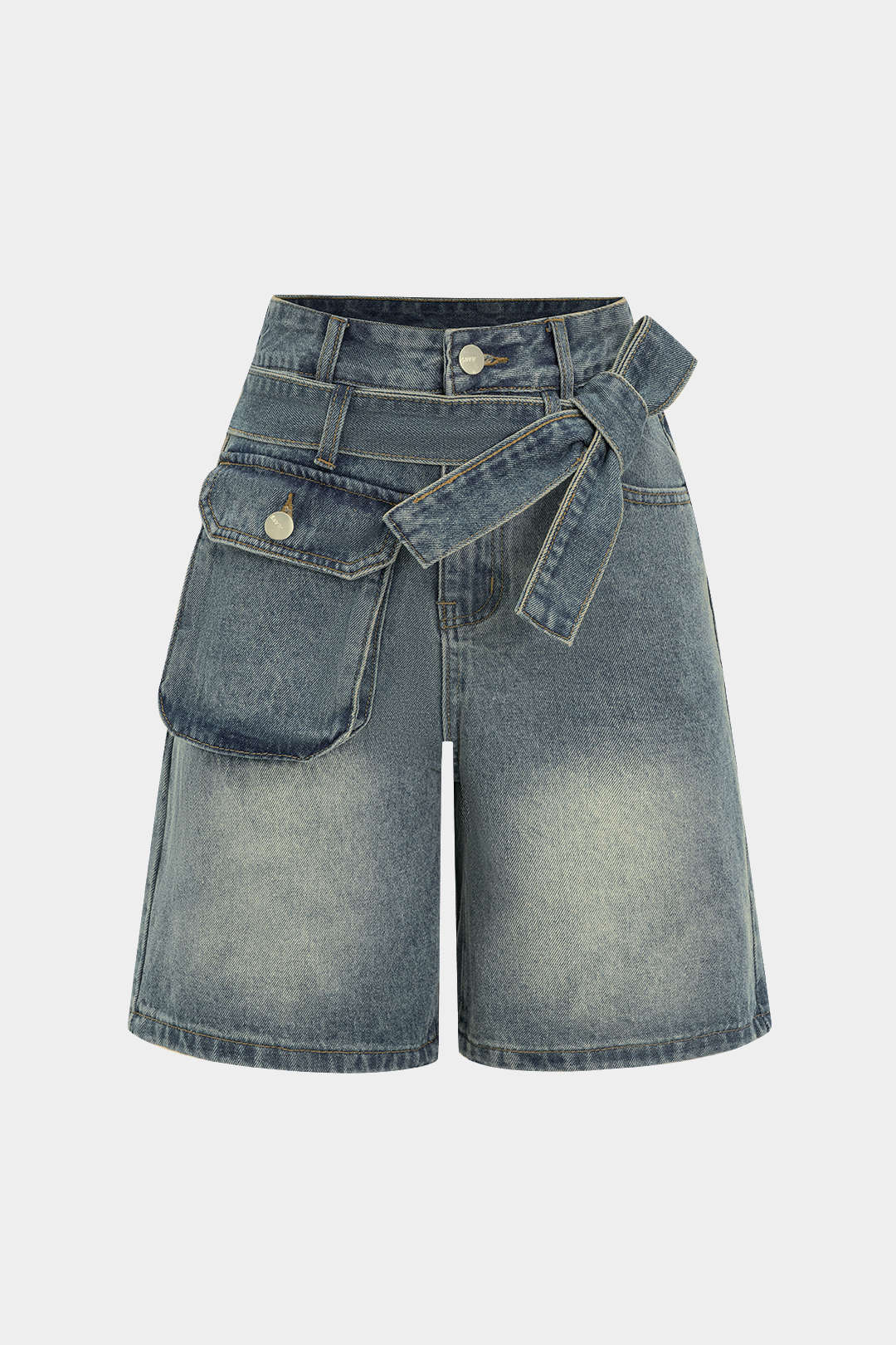 Denim Cepli Şort