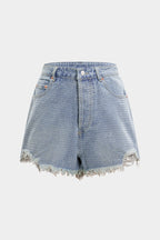 Denim Yüksek Bel Şort