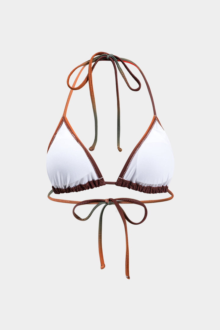 Ombre Baskılı File Bikini ve Mayo Eteği Pareo Takım
