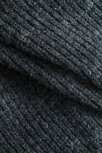 Patchwork Denim Örgü Renkli Blok Düğmeli Asimetrik Cepli Hırka