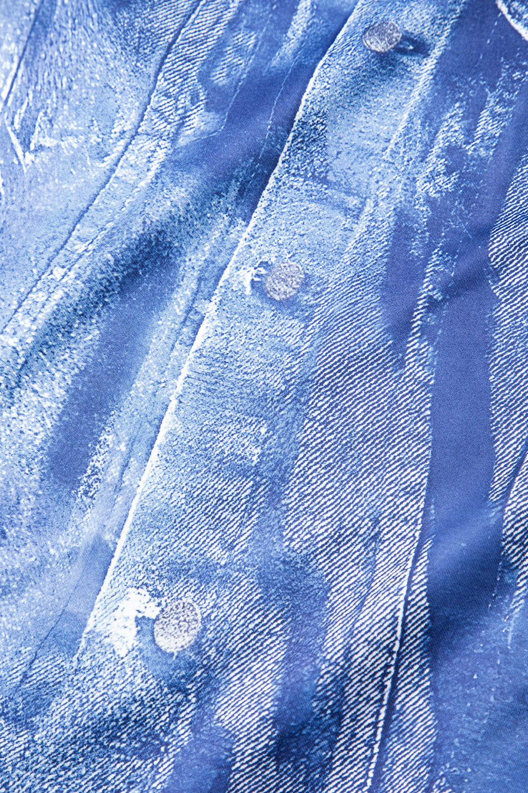 Denim Desenli Balıkçı Yaka Uzun Kollu maksi Elbise