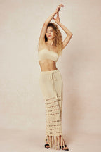 Örgü Üst Ve Püskül Mayo Eteği Pareo Takım