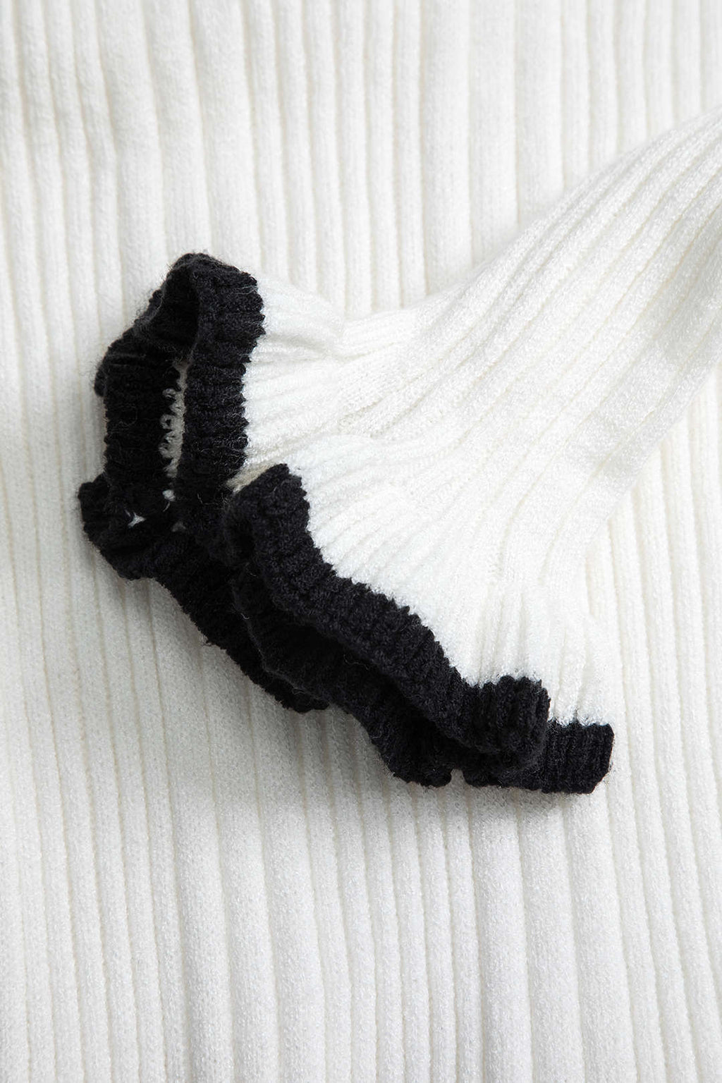 Kontrast Çan Kol Triko Midi Elbise