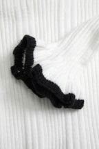 Kontrast Çan Kol Triko Midi Elbise