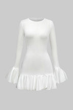 Katı Puf Çan Kol Mini Elbise