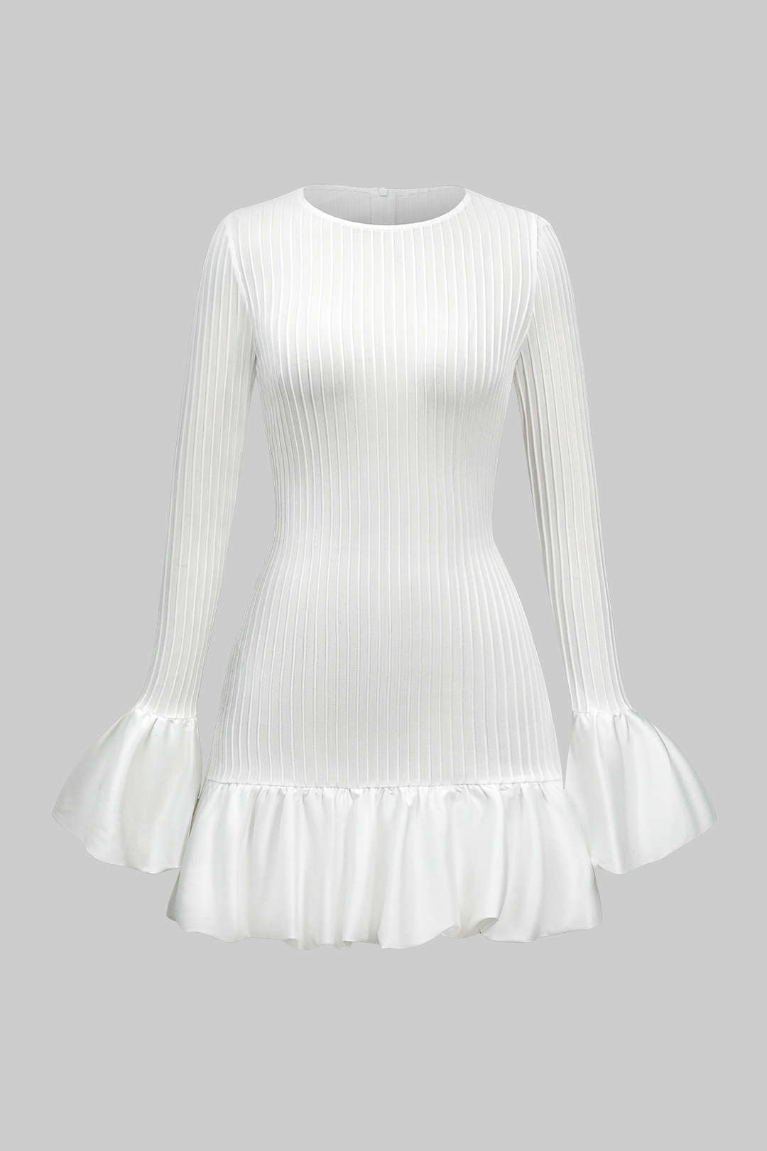 Katı Puf Çan Kol Mini Elbise