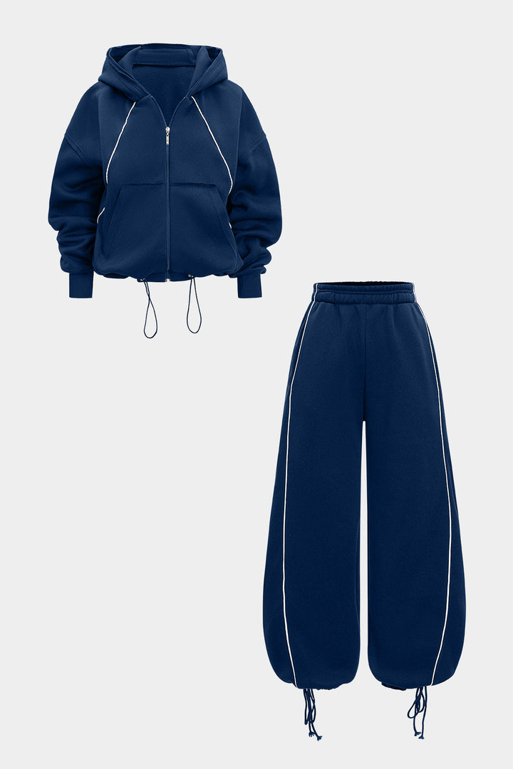 fermuarlı üst ve pantolon takım