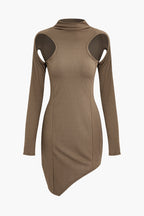 Katı Kesilmiş Asimetrik Mini Elbise