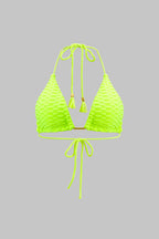 Metalik Saçaklı Kıvrımlı Bağlamalı Bikini Takımı