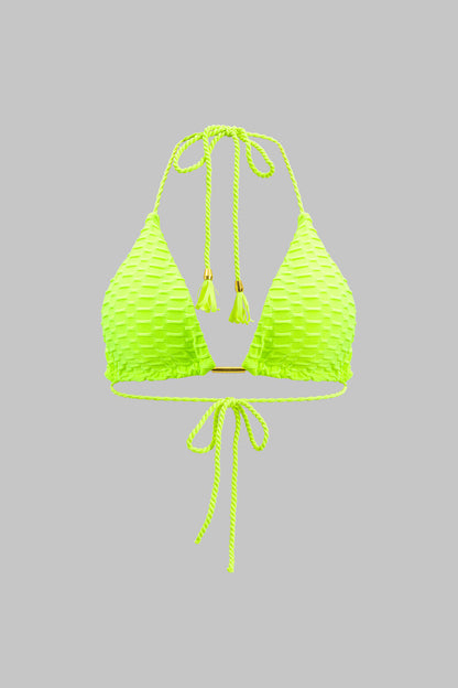 Metalik Saçaklı Kıvrımlı Bağlamalı Bikini Takımı