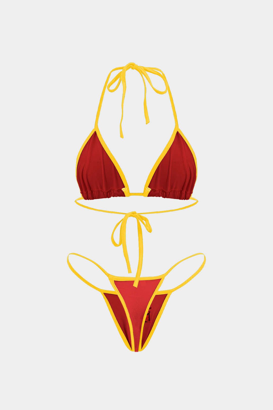 Nakışlı Kontrast Bikini Takımı