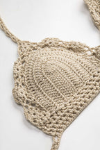 Örgü Bağlamalı Kesik Bikini Takımı