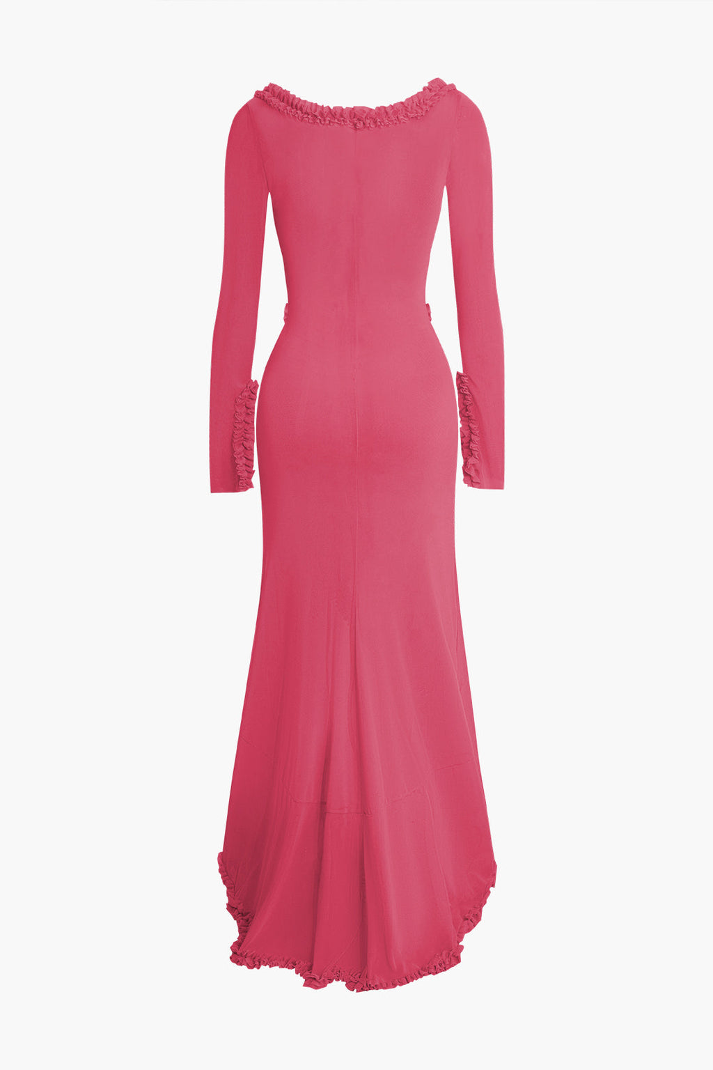 Fırfırlı Dantelli Kesilmiş maksi Elbise