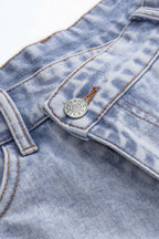 Denim Yüksek Bel Şort