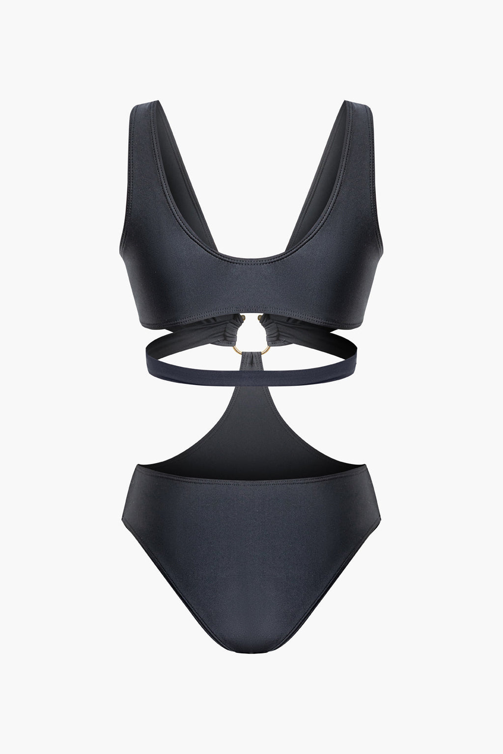 Kesik Detaylı V Yaka Tek Parça Mayo