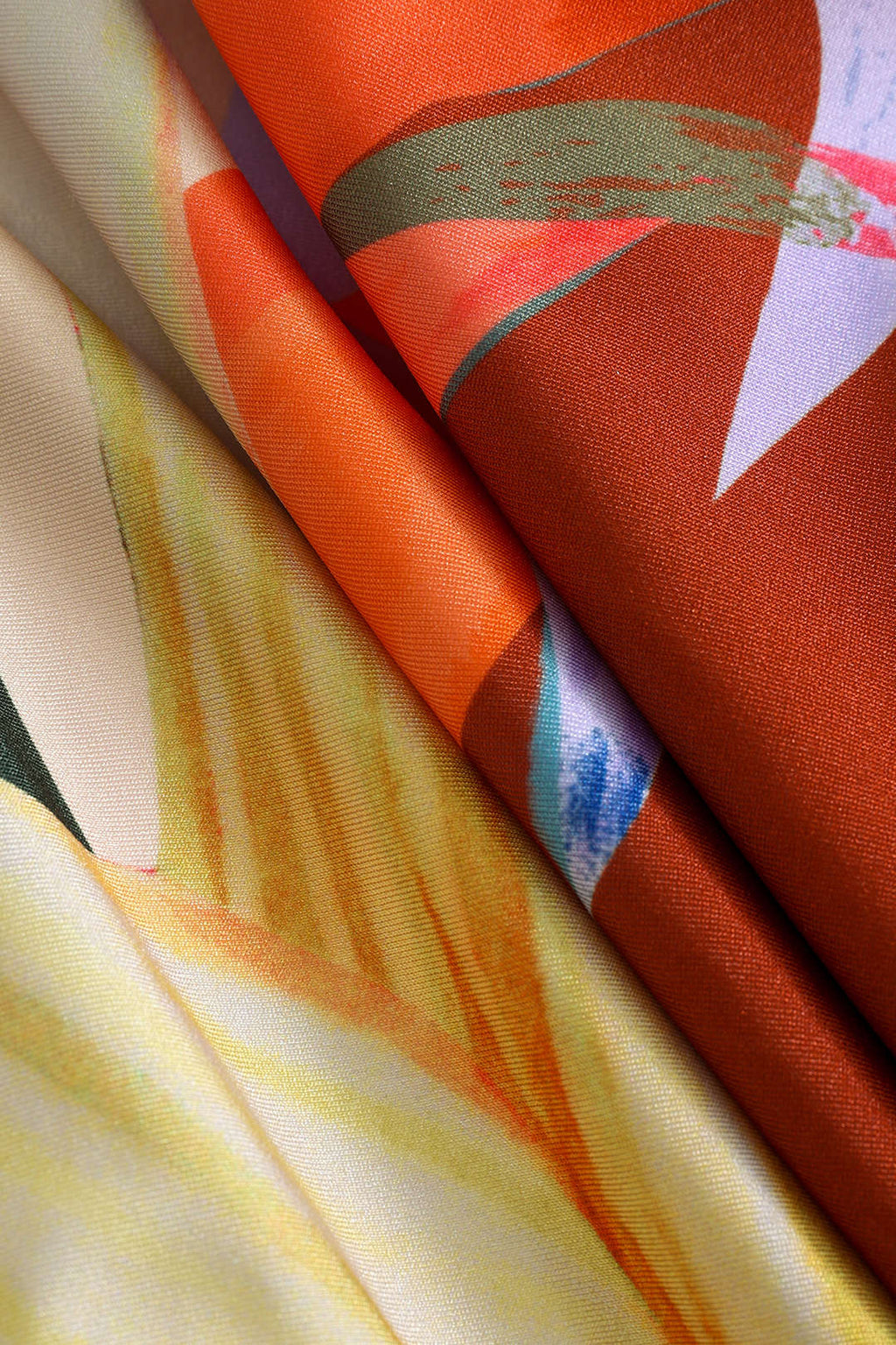 Yaprak Desenli Büzgülü Tek Omuzlu Sırt Dekolteli Karın Toparlayıcı Tek Parça Mayo