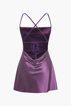 Düz Sırtı Bağlamalı Gece Elbisesi