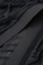 Düşük Omuzlu Dokulu Düğmeli Yırtmaçlı Uzun Kollu maksi Elbise