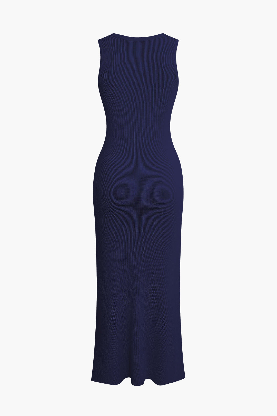 Önü Düğmeli Kolsuz Nervürlü Triko maksi Elbise