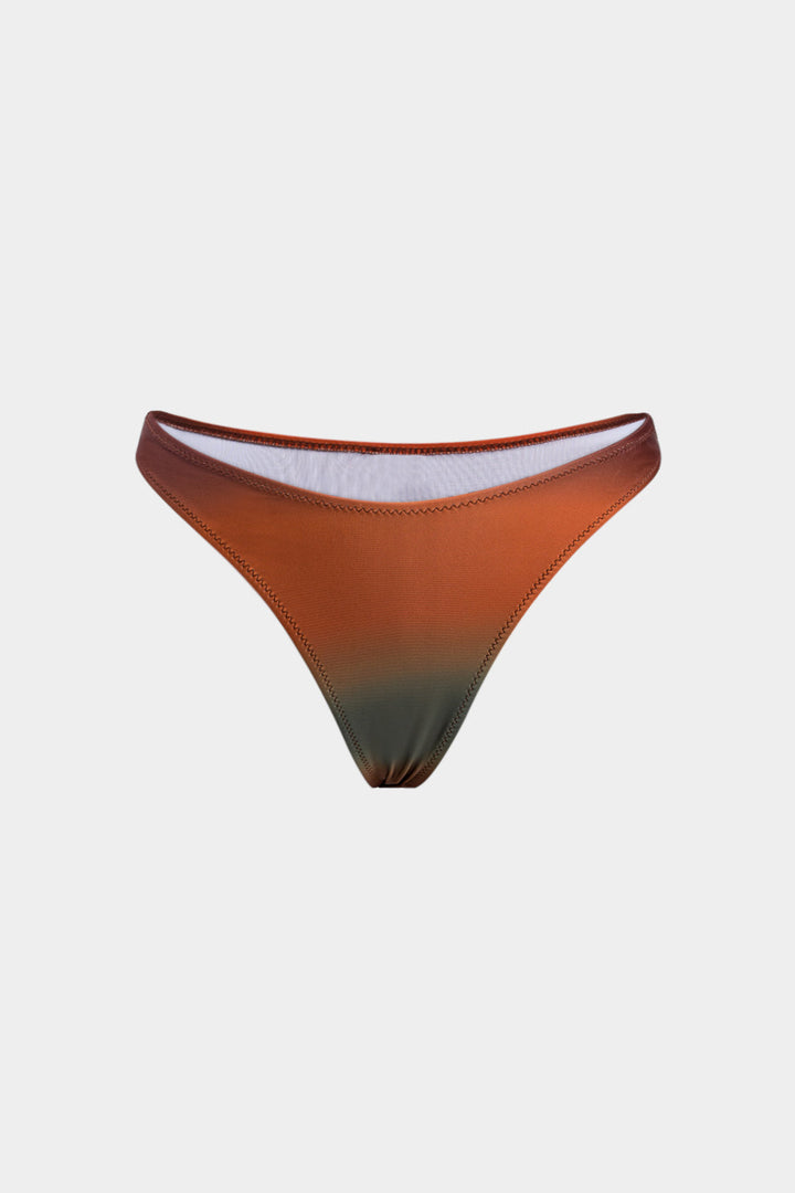 Ombre Baskılı File Bikini ve Mayo Eteği Pareo Takım