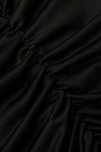 Vücut Desenli Yuvarlak Yaka Uzun Kollu Dantelli Mini Elbise