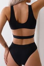 Kesik Detaylı V Yaka Tek Parça Mayo