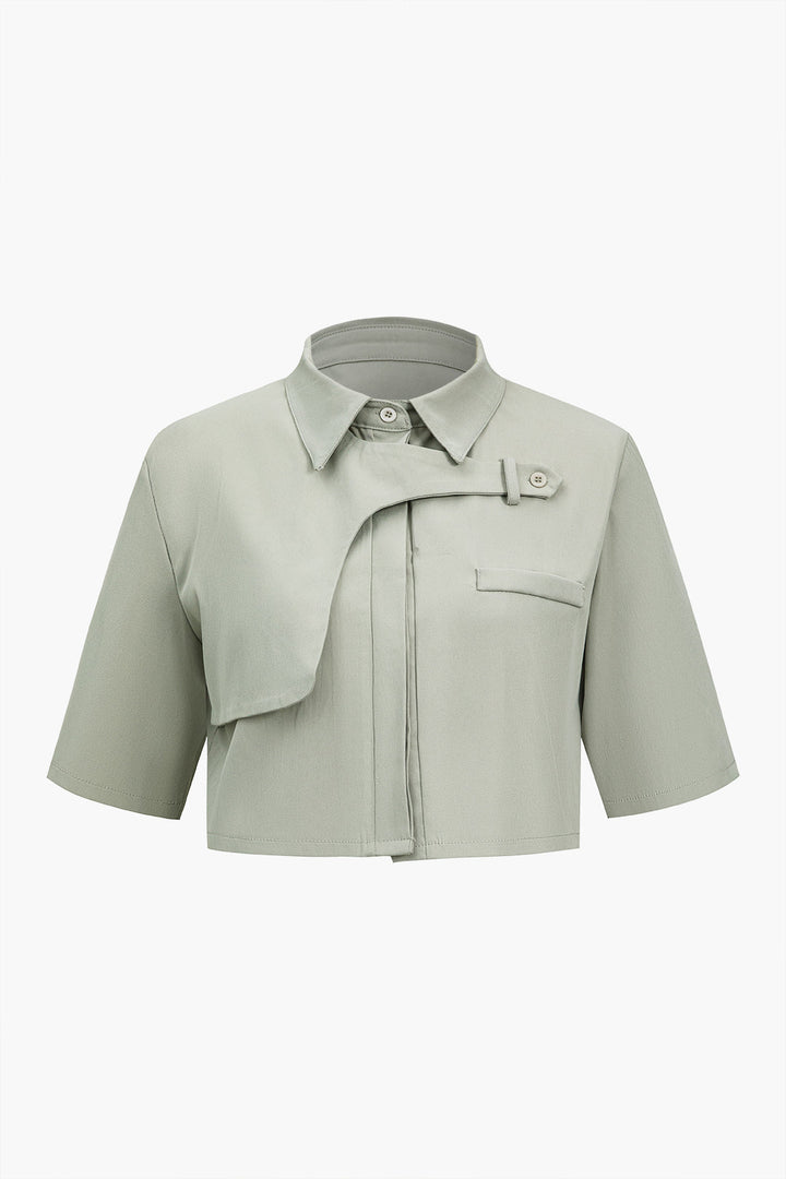 Maleta crop ceket ve Fermuar Detaylı Pantolon Takım