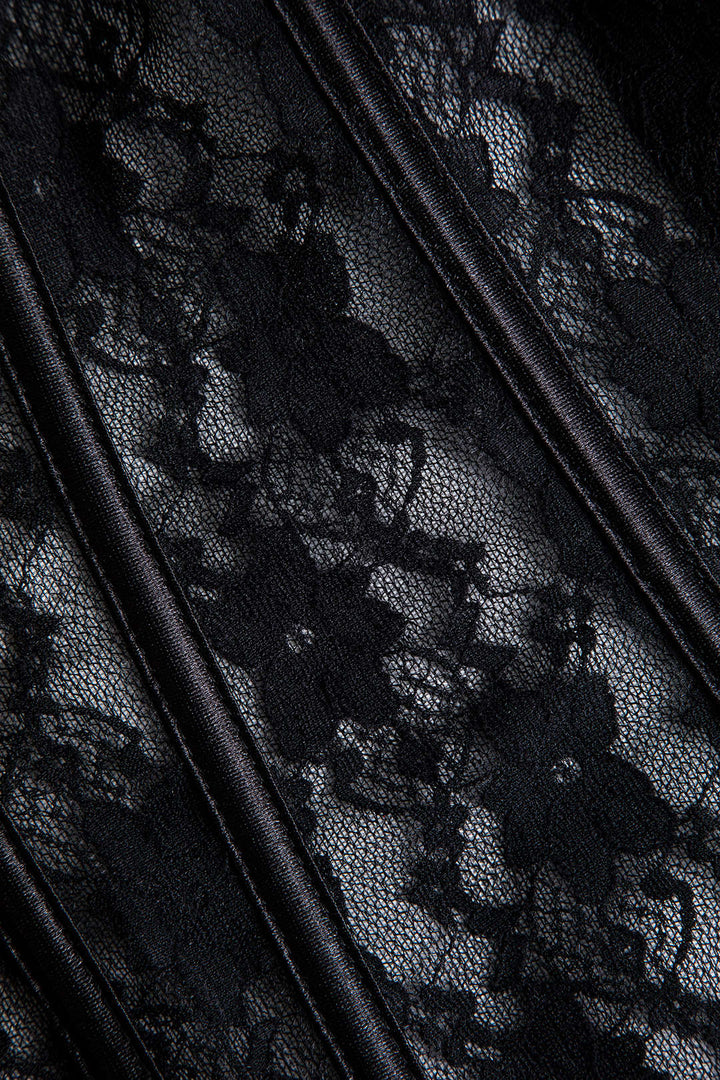 Lace Büstiyer Bağcıklı Tube Top ve Tanga Seti