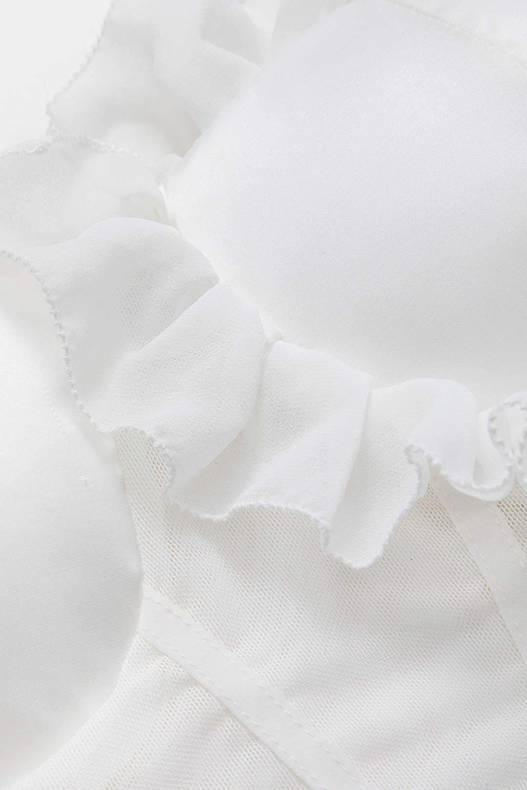 Şifon Saten Fırfırlı Korse Tüp Üst