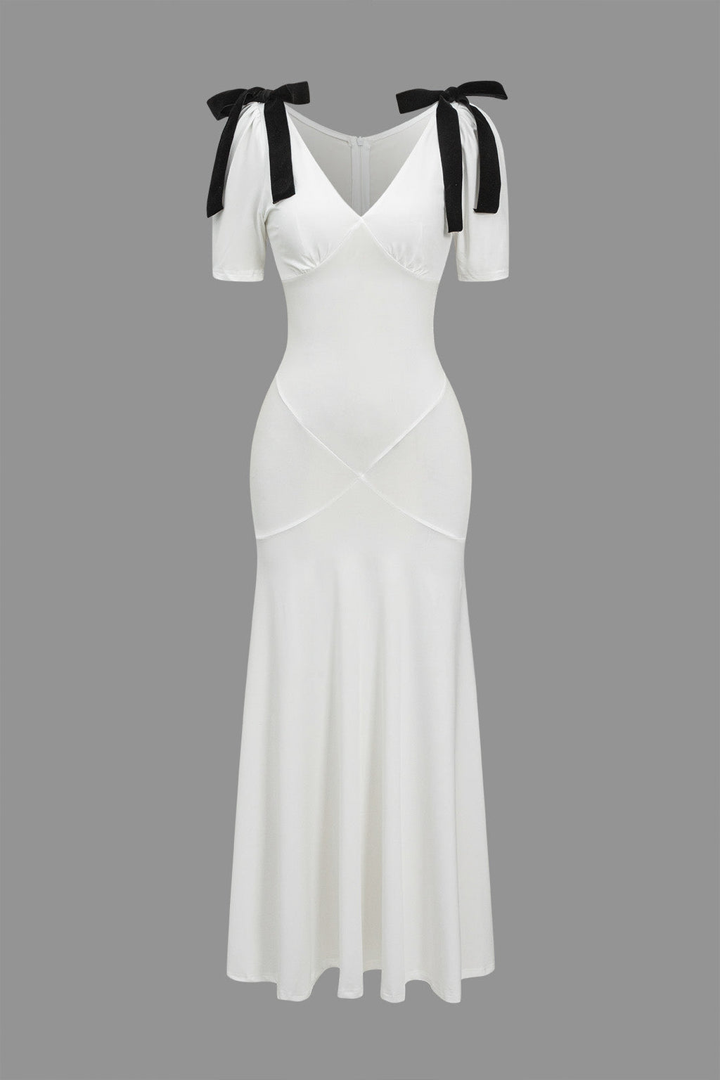 Düz Papyonlu maksi Elbise